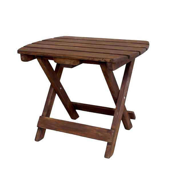 Hnědý skládací odkládací stolek Adirondack - 50*35*40 cm Chic Antique