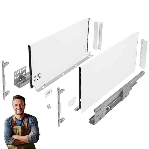 Šuplík Hafele Matrix Slim 300 mm H-199 35 kg 514.15.821 Tenkostěnná bílá