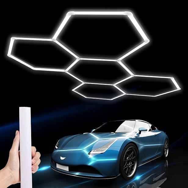 Led lampa Hexagon Panel Osvětlení Dílna Garáž Dům 220x152 cm 6500K