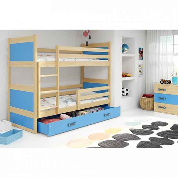 Dětská patrová postel RICO 160x80 cm Borovice Modrá