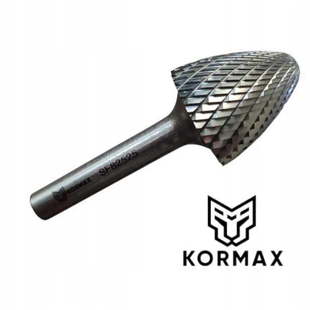 Fréza 25 mm plamenový rotační pilník Rbf 25x25x70 stopka 8 karbid Kormax