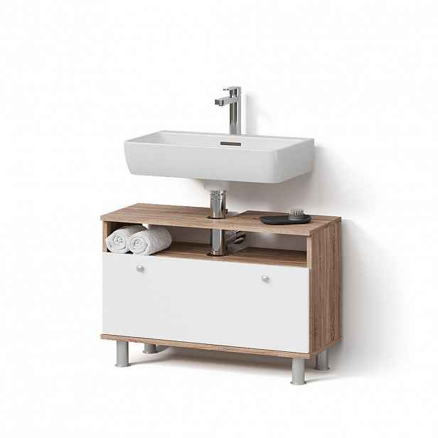 Livinity® TOALETNÍ SKŘÍŇKA PRO UMYVADLO Fucino Sonoma/bílá 80.2 x 54 cm se zásuvkou