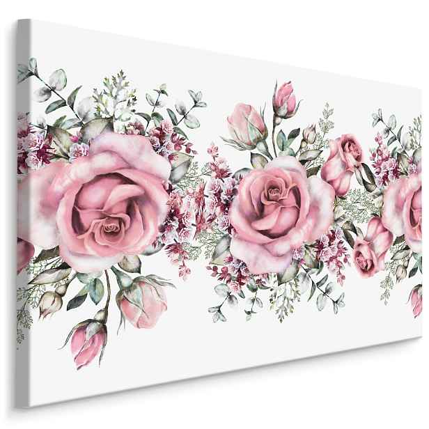 Plátno Růže Malovaná Vodovými Barvami Varianta: 30x20
