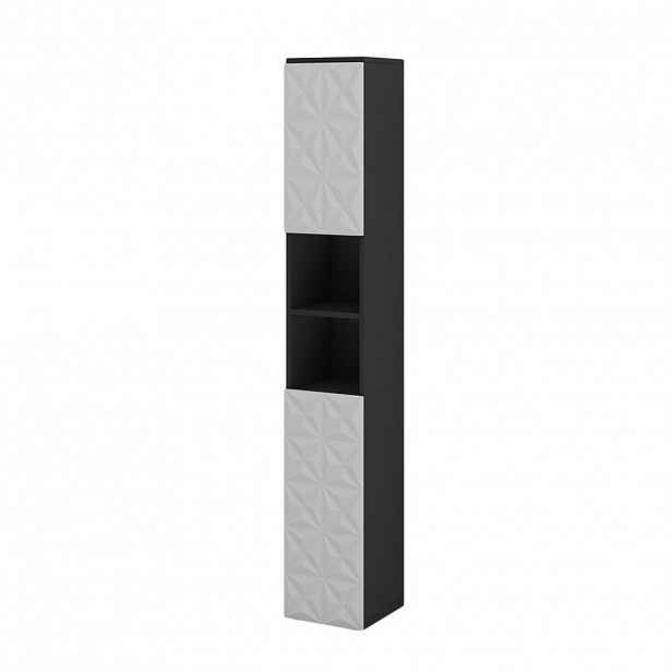 Vicco KOUPELNOVÁ SKŘÍŇKA Edge Černá 30 x 189.5 cm se 2 dvířky a 3 přihrádkami