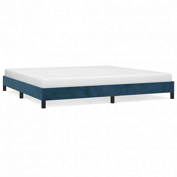 vidaXL Rám postele bez matrace tmavě modrý 200x200 cm samet
