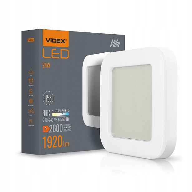 Videx hermetické Led svítidlo bulkhead Vika 24W VLE-BHFS-245