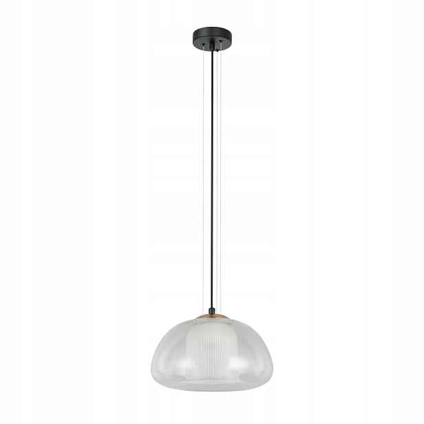 Závěsná lampa Italux Feder černá, dvojité skleněné stínítko E27 40W