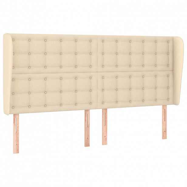vidaXL Čelo postele typu ušák krémové 163x23x118/128 cm textil