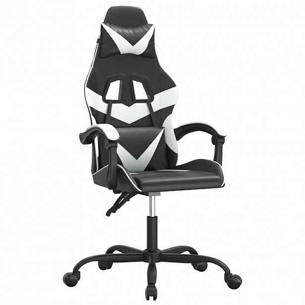 vidaXL Herní židle černá a bílá umělá kůže