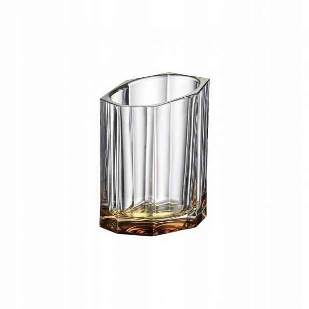 Bohemia Křišťálová váza Bazalt Amber Bottom 20 cm