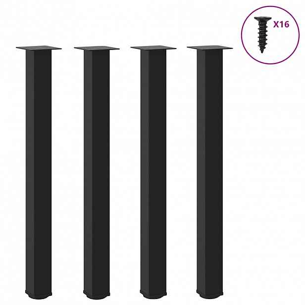 vidaXL Nohy barového stolu 4 ks černé 100–102 cm ocelové