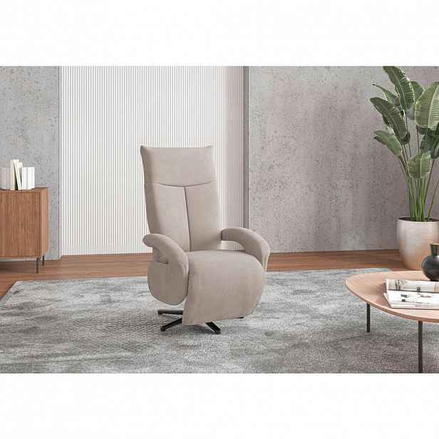 Sit & More RELAXAČNÍ KŘESLO, textil, šedobéžová