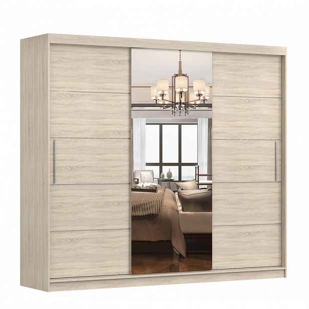 imoebel24 SKŘÍŇ s otočnými dveřmi Alba I 250 cm 250/218/61 cm, 3dveřová, dub sonoma