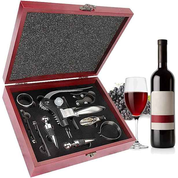 Sada Na Víno Premium Vývrtka Otvírák Na Láhve Dávkovač Teploměr Box