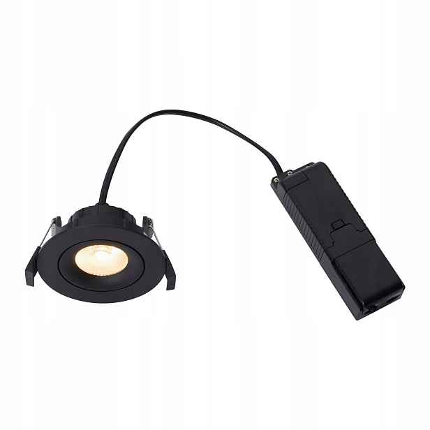 Černá zapuštěná stropní lampa Aliki Led 8W Pohyblivý zdroj IP44 Nordlux