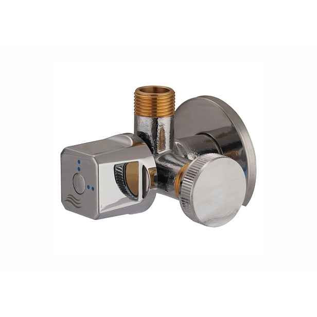 Duro Multi - kombinovaný dvojitý roháček nebo roháček s ventilem pro pračku - kombiventil 1/2" x 3/8" x 3/8" ( 3/4" ) s keramickými uzávěry a záslepkou