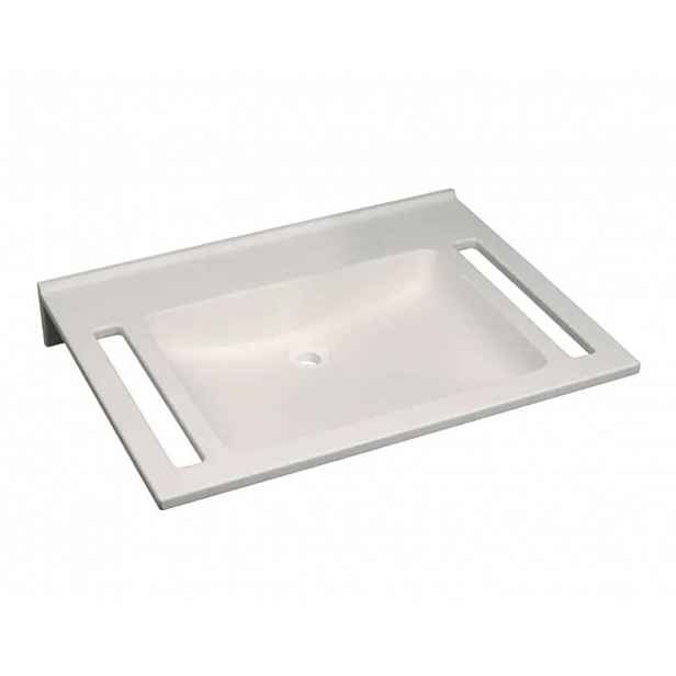 Geberit Publica - Umyvadlo bezbariérové, 70x55x12 cm, bez přepadu, bez otvoru pro baterii, alpská bílá 501.043.11.1
