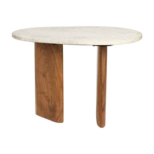 Odkládací stolek s mramorovou deskou  37x56 cm Tanda – White Label