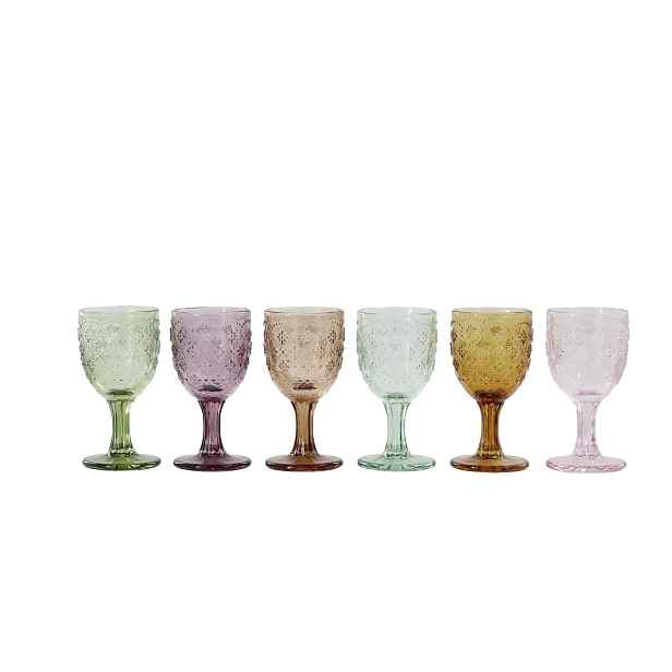 Sada 6ks barevných skleniček na likér Saint-Émilion - Ø5*10cm / 60ml Chic Antique