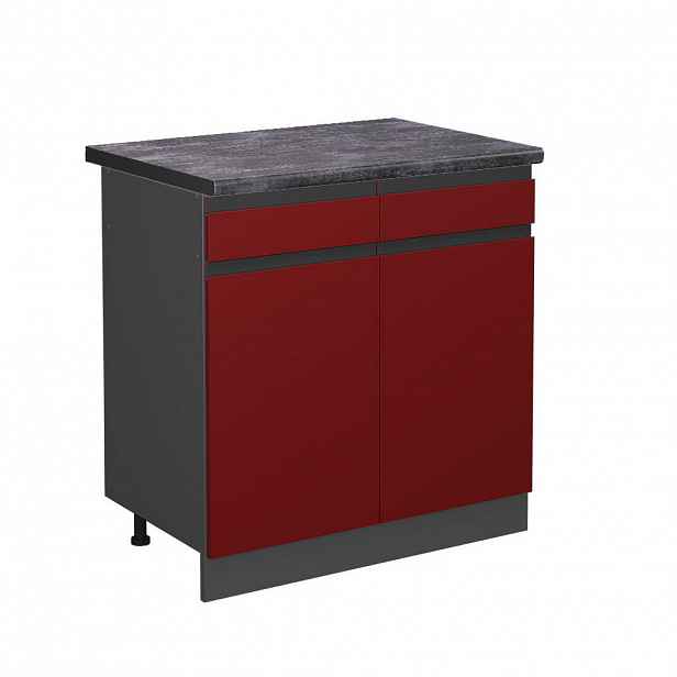 Vicco SPODNÍ SKŘÍŇKA KUCHYŇSKÉ LINKY R-Line Červená 80 cm , PD Antracit