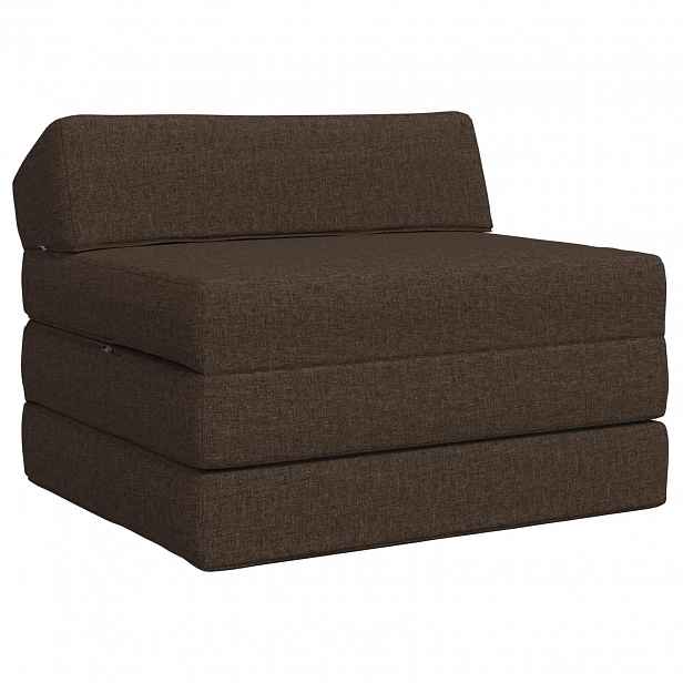 vidaXL Skládací pohovka postel Taupe 200 x 70 x 10 cm Textil