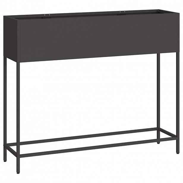 vidaXL Vyvýšený zahradní květináč Černá 100 x 26 x 82 cm Ocel