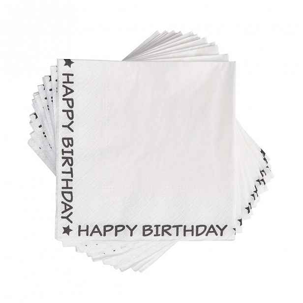 Butlers APRÈS Papírové ubrousky Happy Birthday 20 ks 20 ks