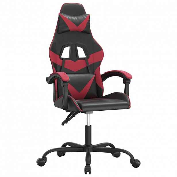vidaXL Herní židle černá a vínová umělá kůže