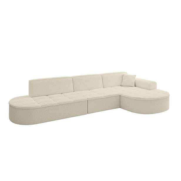 ALTDECOR ROHOVÁ SEDAČKA s otomanem, pravá TARO-L2 328x171x79,5 Béžová Buklé