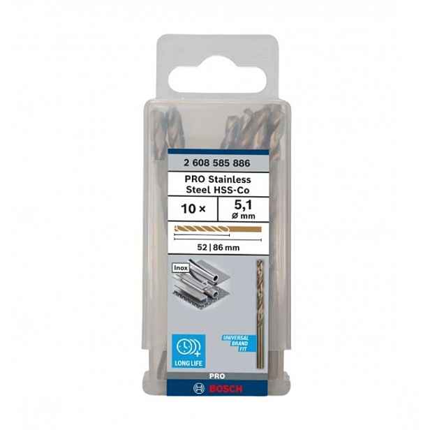 Bosch - Sada vrtáků do kovu, 5,1x86 mm, 10 ks 2608585886