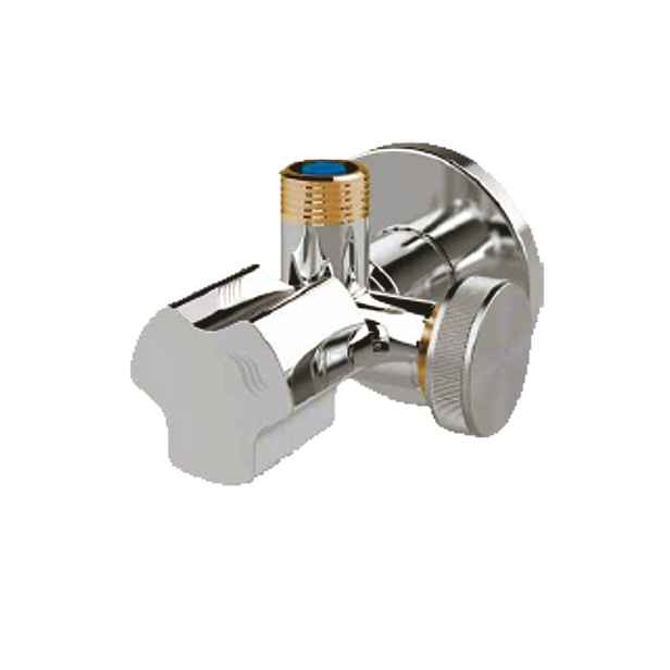 Duro Art Bis - kombinovaný dvojitý roháček nebo roháček s ventilem pro pračku - kombiventil 1/2" x 3/8" x 3/8" ( 3/4" ) keramické uzavírání