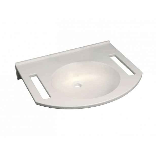 Geberit Publica - Umyvadlo bezbariérové, 60x55x12 cm, bez přepadu, bez otvoru pro baterii, alpská bílá 501.041.00.1