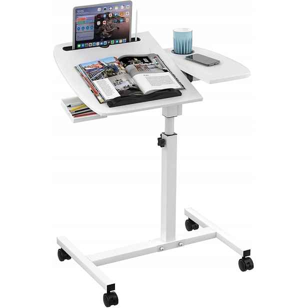 Mobilní psací stůl s nastavitelnou výškou Kolečka 60 x 40 cm pod notebook se zásuvkou