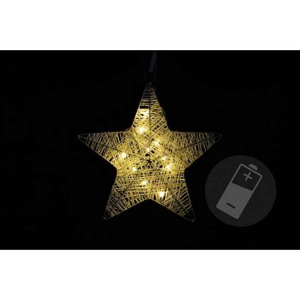 Nexos Vánoční dekorace - hvězda, 25 cm, 10 LED diod
