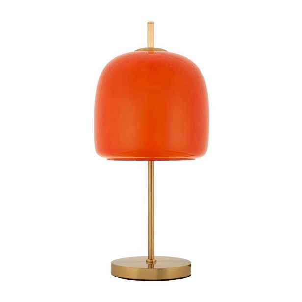 Oranžová/ve zlaté barvě kovová stolní lampa se skleněným stínidlem (výška 53 cm) Oldy – Mauro Ferretti