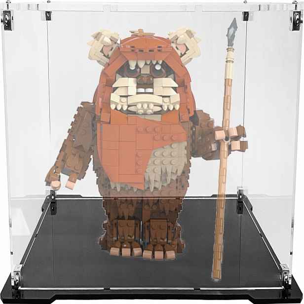 Vitrína s černou základnou pro stavebnici Lego 75430 Star Wars Ewok Wicket