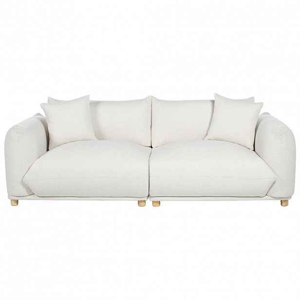 Beliani POHOVKA 3-místná krémově bílá s polštářem Luvos