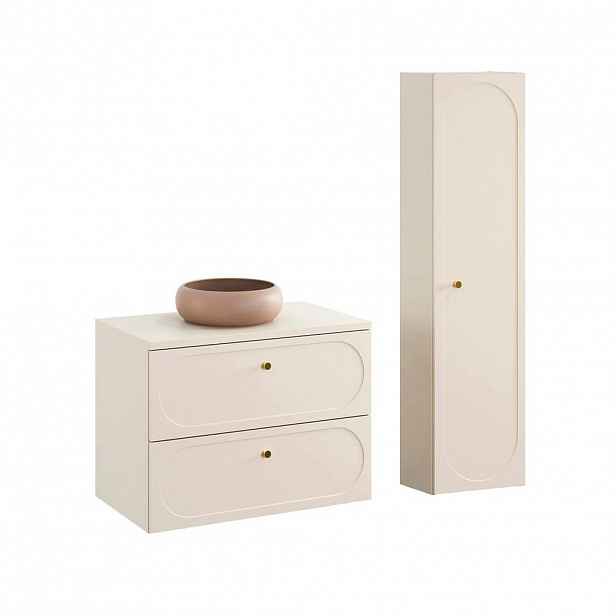 Petits-meubles KOUPELNOVÝ NÁBYTEK 80.6cm Sanae 2er-Set Pískově béžová