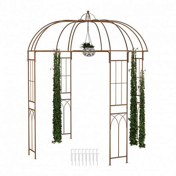 Relaxdays PAVILON Bronzový kovový opora pro popínavé rostliny 269 cm
