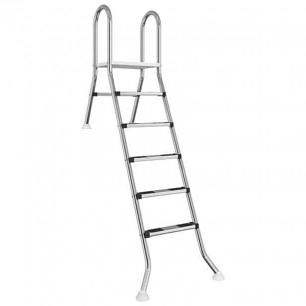 vidaXL Schůdky pro částečně zapuštěný bazén 222 x 128 cm 5-stupňový