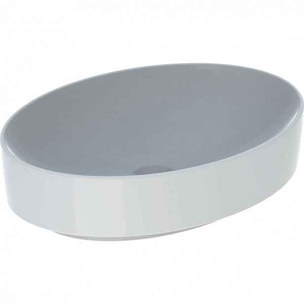 Geberit VariForm - Umyvadlo na desku 55x40 cm, bez přepadu, bez otvoru pro baterii, bílá 500.771.01.2