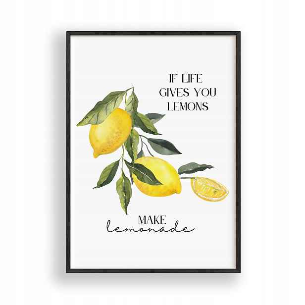 Obraz citronu vytváří limonádu Plakát Rámeček Dřevěný Černý 30x42 cm