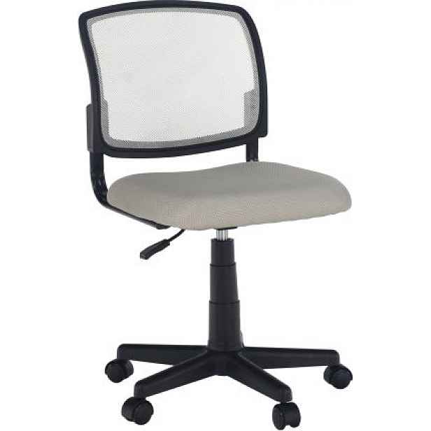 Otočná židle RAMIZA, šedá/černá - 47x42x80 / 91 cm