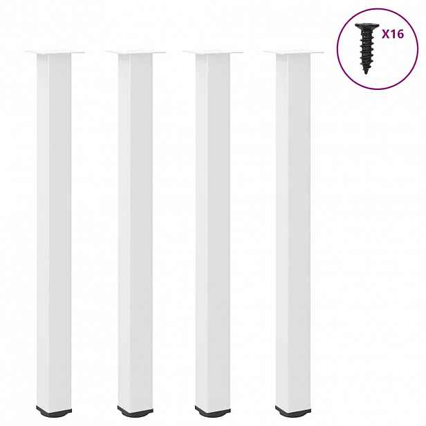 vidaXL Nohy barového stolu 4 ks bílé 110–112 cm ocelové