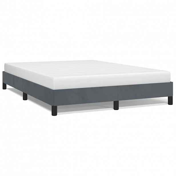 vidaXL Rám postele bez matrace tmavě šedý 152 x 203 cm sametový Queen