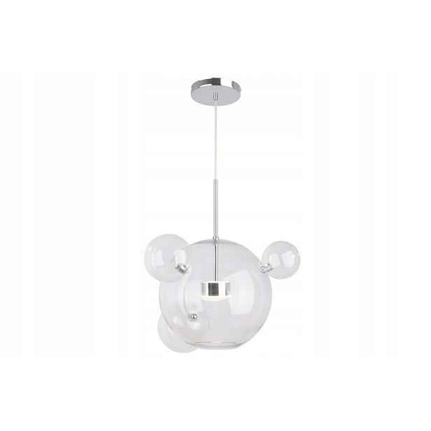 Závěsná Led lampa chromová dekorativní skleněná koule 30 cm 3 kuličky Reality