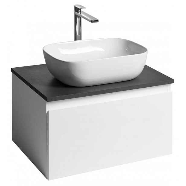 Aqualine Altair - Umyvadlová skříňka 35x62x45 cm, 1 zásuvka, bílá/antracit břidlice AI267-03