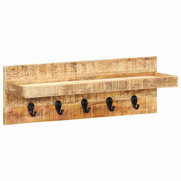 vidaXL Nástěnný věšák 60 x 15 x 20 cm masivní hrubé mangovníkové dřevo