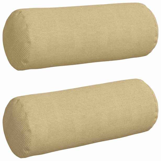 vidaXL Polštáře 2 pcs Šedozelená Ø 25 x 70 cm Žebrovaná látka