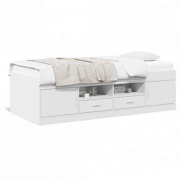 vidaXL Válenda se zásuvkami bez matrace bílá 100 x 200 cm